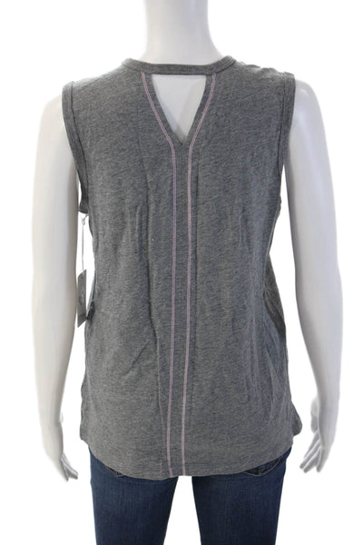 PJ Salvage Womens Basic Sleeveless Tank Gray Dog Graphic Crew Neck Size XS