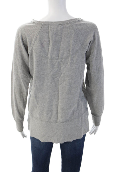 PJ Salvage Women Pullover Sweatshirt Gray Crew Neck Long Sleeve Size XS