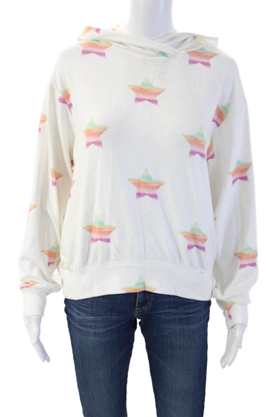 PJ Salvage Women Pullover Hoodie White Drawstring Long Sleeve Size XS
