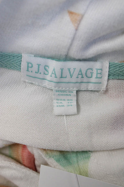 PJ Salvage Women Pullover Hoodie White Drawstring Long Sleeve Size XS
