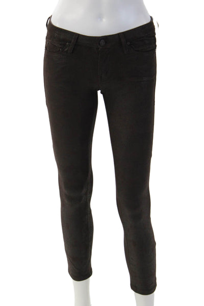 Mother Womens Ankle Jeggings Black Polyester Spandex Size 25
