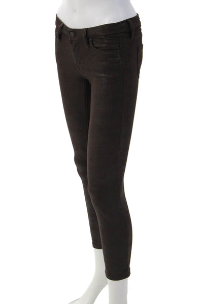 Mother Womens Ankle Jeggings Black Polyester Spandex Size 25