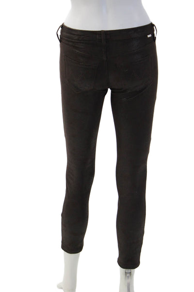 Mother Womens Ankle Jeggings Black Polyester Spandex Size 25