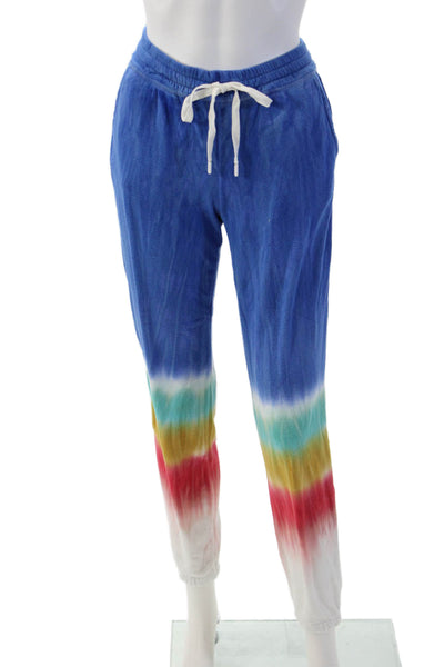 PJ Salvage Women Blue Jogger Sweatpants Drawstring Rayon Size XS