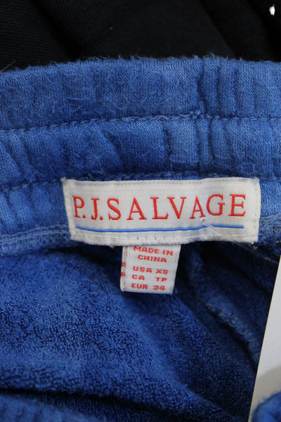 PJ Salvage Women Blue Jogger Sweatpants Drawstring Rayon Size XS
