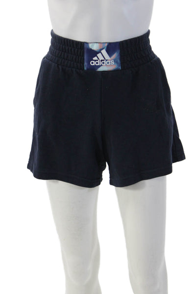 Adidas Unisex Dark Blue Sweat Shorts Sports Solid Size XS