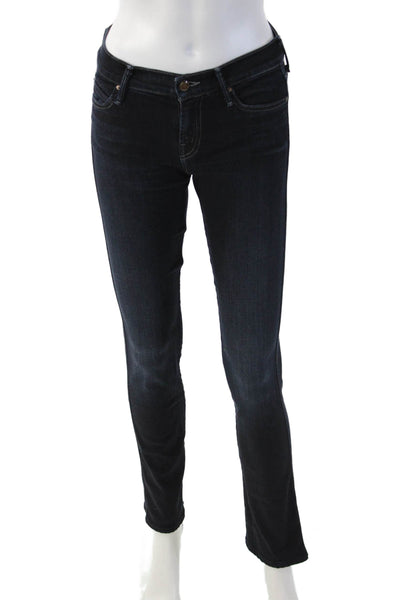 Mother Womens Dark Blue Skinny Jeans Low Rise Inseam 30 Size 24