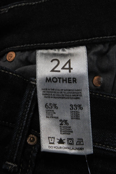 Mother Womens Dark Blue Skinny Jeans Low Rise Inseam 30 Size 24