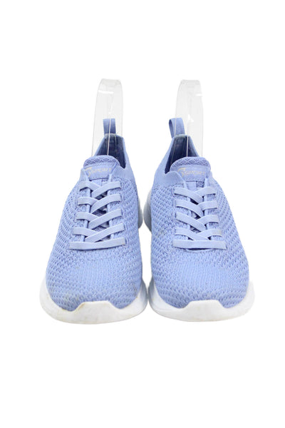 Sketchers Womens Mesh Slip On Elastic Lace Athletic Sneakers Blue Size 5