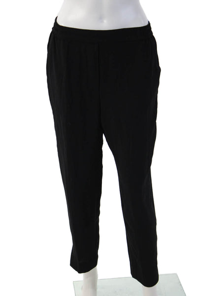 Anthropologie Women Black Ankle Cropped Pants 100% Polyester Size S