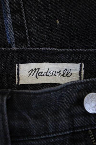 Madewell Women High Rise Mom Ankle Cropped Jeans Dark Gray Size 26