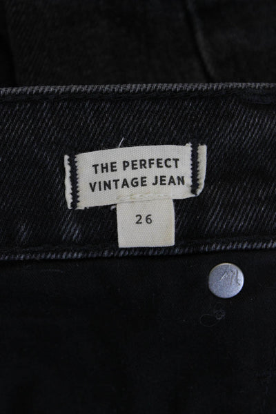 Madewell Women High Rise Mom Ankle Cropped Jeans Dark Gray Size 26