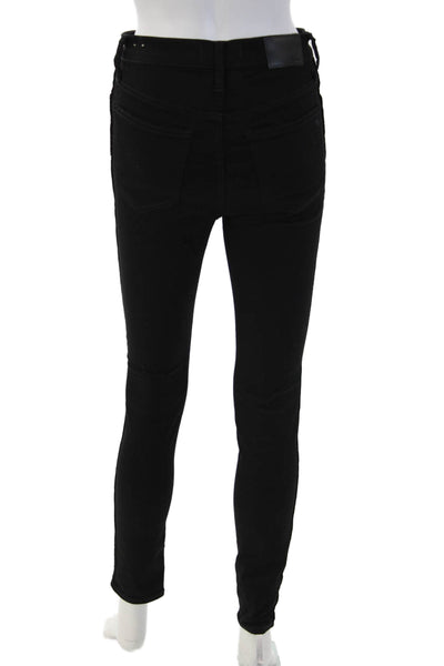 Madewell Women Skinny Black High Rise Jeans Cotton Blend Size 26