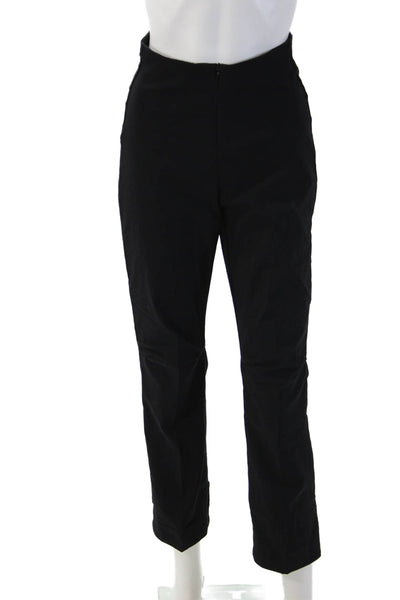 Porto Womens Ankle Cropped Pants Black Zip Solid Classic Size 1