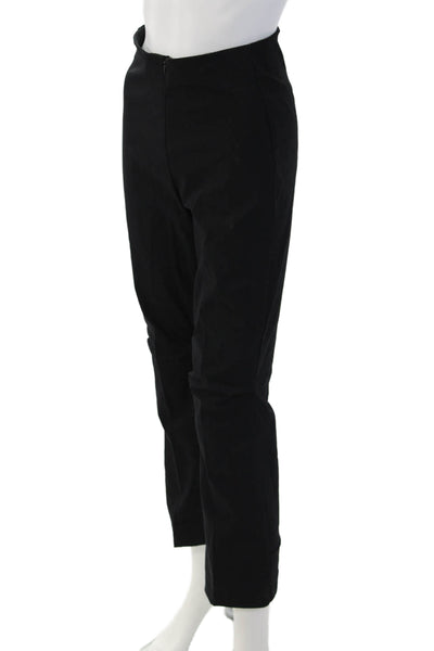 Porto Womens Ankle Cropped Pants Black Zip Solid Classic Size 1