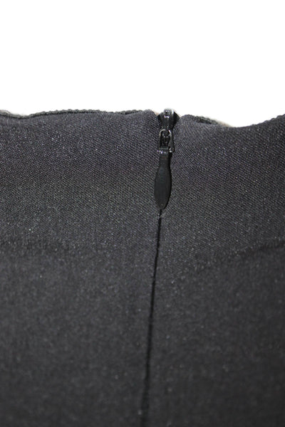 Porto Womens Ankle Cropped Pants Black Zip Solid Classic Size 1