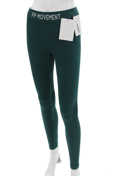 FP Movement Women Ankle Leggings Green Nylon Blend Solid Size XS