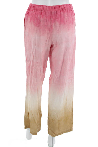 Zara Women Pink Linen Drawstring Sweatpants Inseam 28 Size XS