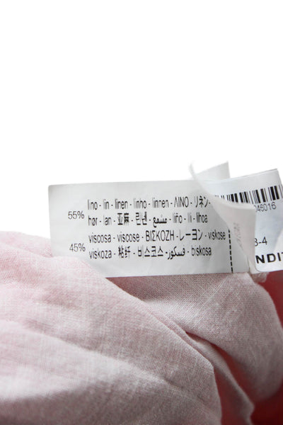 Zara Women Pink Linen Drawstring Sweatpants Inseam 28 Size XS