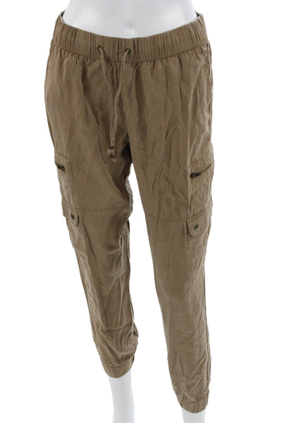 Banana Republic Unisex Cargo Jogger Pants Brown 60% Recycled Leather Size XS