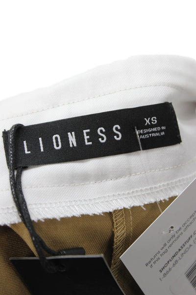 Lioness Womens Pleated Mini Skirt Beige 70% Polyester 30% Viscose Size XS