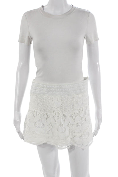 Generation Love Women White Floral Mini Skort Size S