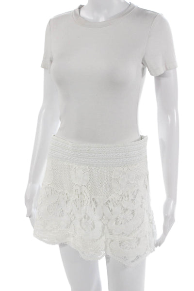 Generation Love Women White Floral Mini Skort Size S