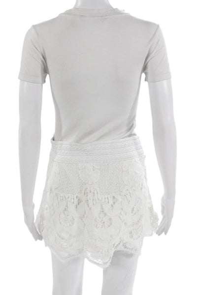 Generation Love Women White Floral Mini Skort Size S