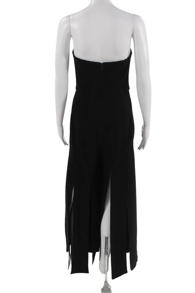 Halston Women Black Sheath Dress Sleeveless Mid-Calf Zip Size 2