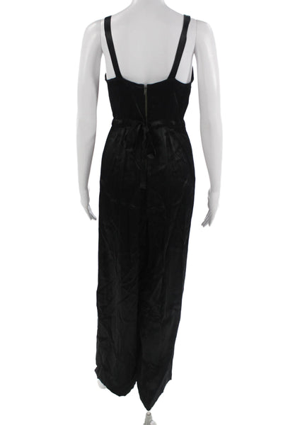 Tracy Reese Womens Slip Dress Black V Neck Sleeveless Zip Petite Size S