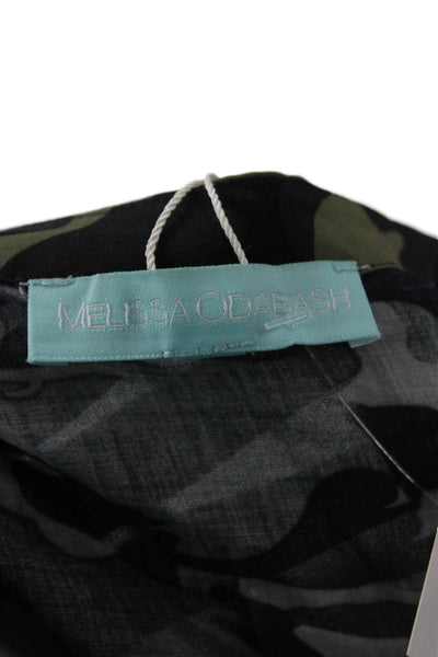 Melissa Odabash Womens Black Camo V Neck Long Sleeve Jumpsuit Size XS