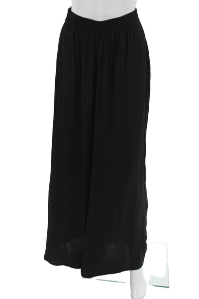 Zara Womens Maxi Pants Black 100% Polyester Solid Size S