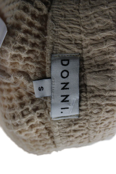 Donni Unisex Beige Cotton Beach Button Shorts Spring Size S
