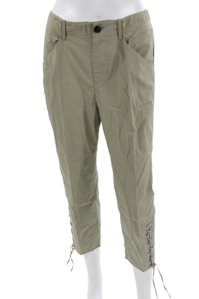 Marissa Webb Womens Cropped Ankle Pants Beige Polyester Size 4