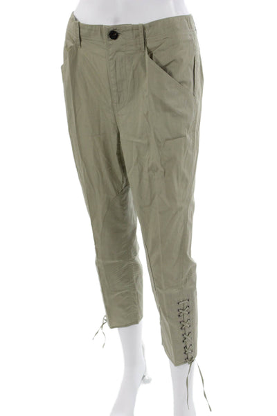 Marissa Webb Womens Cropped Ankle Pants Beige Polyester Size 4