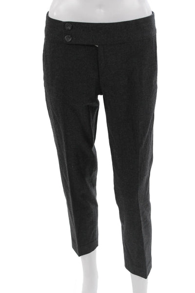 Vince Womens Ankle Cropped Dress Pants Dark Gray Virgin Wool Size 4