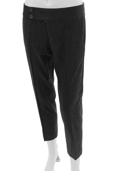 Vince Womens Ankle Cropped Dress Pants Dark Gray Virgin Wool Size 4