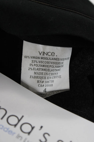 Vince Womens Ankle Cropped Dress Pants Dark Gray Virgin Wool Size 4