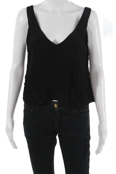 Wilfred Free Women Cropped Camisole Black V Neck Rayon Boho Size XS
