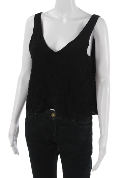 Wilfred Free Women Cropped Camisole Black V Neck Rayon Boho Size XS