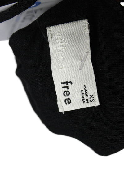 Wilfred Free Women Cropped Camisole Black V Neck Rayon Boho Size XS