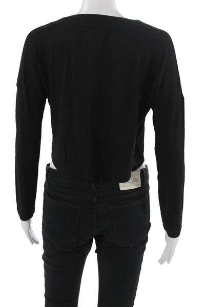Z Supply Unisex Cardigan Black V-Neck Long Sleeve Size XS