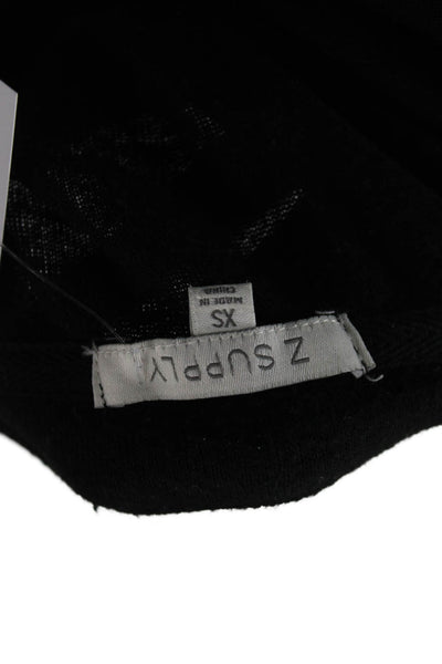 Z Supply Unisex Cardigan Black V-Neck Long Sleeve Size XS