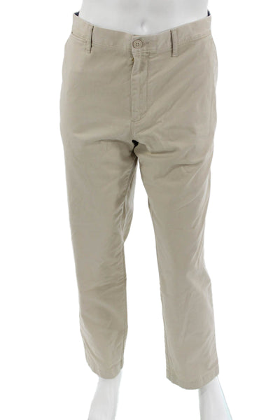 J Crew Mens Chino Pants Beige Stretch 97% Cotton Size 36