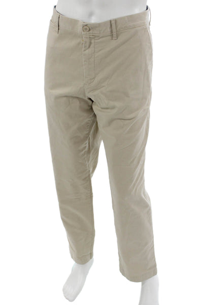 J Crew Mens Chino Pants Beige Stretch 97% Cotton Size 36