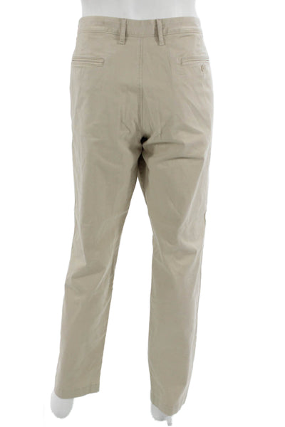 J Crew Mens Chino Pants Beige Stretch 97% Cotton Size 36