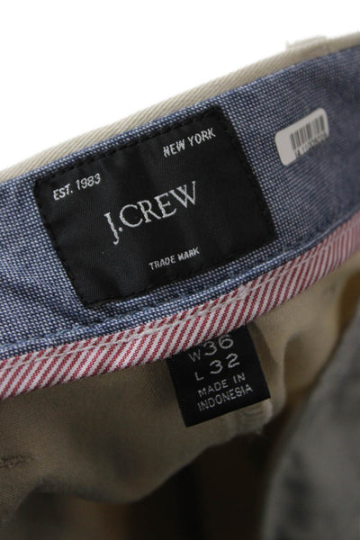 J Crew Mens Chino Pants Beige Stretch 97% Cotton Size 36