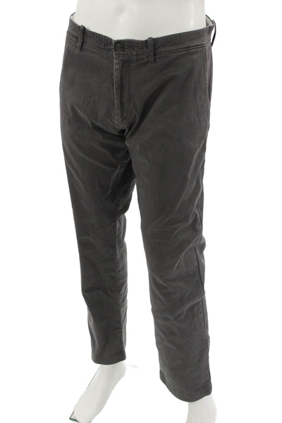 J Crew Mens Chino Pants Dark Gray Cotton Elastane Size 36