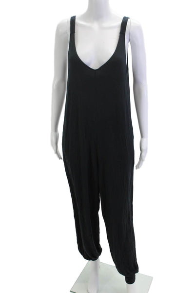 Lively Women Black V-Neck Sleeveless Jumpsuit Size M
