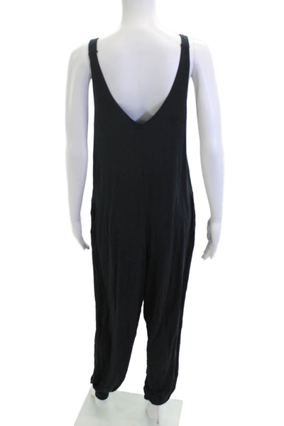 Lively Women Black V-Neck Sleeveless Jumpsuit Size M
